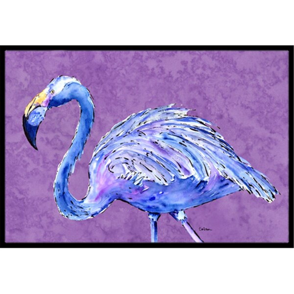 Carolines Treasures Flamingo on Purple Indoor Or Outdoor Doormat - 18 x 27 in. CA66494 - main
